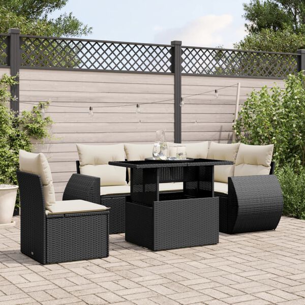 vidaXL Garden Sofa Set Black Poly Rattan Large Modular Garden Sofa Set