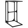 vidaXL Side Table Black glass Steel Small Side Table Rectangular