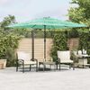 vidaXL Garden Parasol Green Polyester, Steel, Straw Large Tiltable