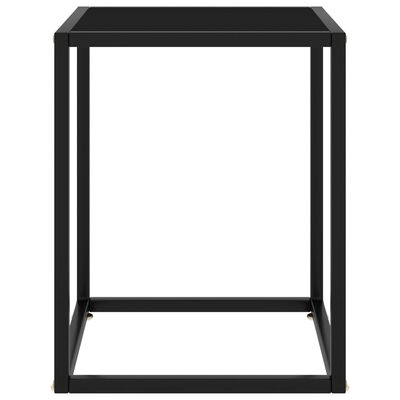 vidaXL Coffee Table Black with Black Glass 15.7"x15.7"x19.7"