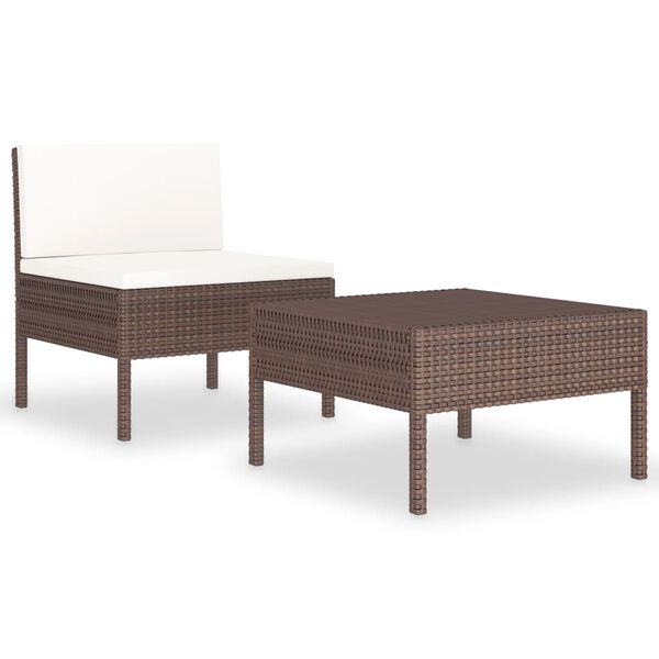 vidaXL Garden Furniture Set Brown PE rattan Medium Modular