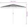 vidaXL Garden Parasol White Polyester Large Collapsible Garden Parasol