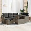 vidaXL Garden Sofa Set Grey PE rattan 7 Piece Set Modular