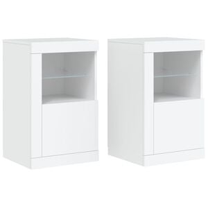 vidaXL Side Cabinet Set of 2 White Engineered wood Medium Side Cabinet