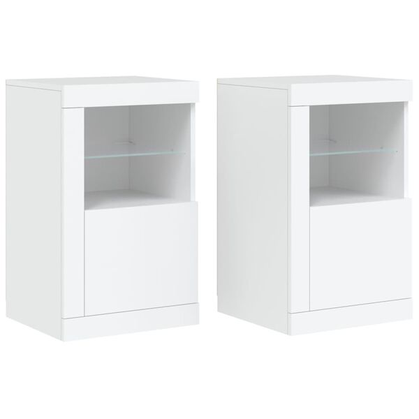 vidaXL Side Cabinet Set of 2 White Engineered wood Medium Side Cabinet