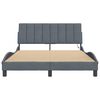 vidaXL Bed Frame Dark Gray Velvet, Metal, Solid Pine, Plywood Double Bed