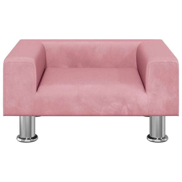 vidaXL Kids Sofa Pink Velvet Mini Durable Kids Sofa Rectangular