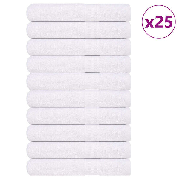 vidaXL Sauna Towel Set of 25 White 100% Cotton 31.5 x 78.7 in