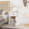 vidaXL Bedside Cabinet High gloss white Engineered wood 19.7x14.2x23.6 in