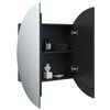 vidaXL Bathroom Cabinet Black Engineered Wood, Glass, PVC, Copper Compact