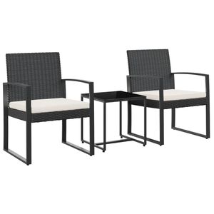 vidaXL Garden Dining Set Black PP Rattan Standard Modular