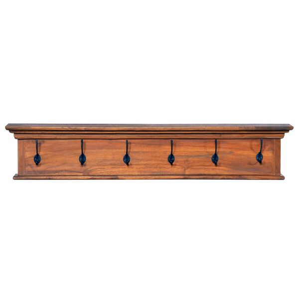 vidaXL Coat Rack Teak wood brown Solid teak wood Coat Rack Rectangular