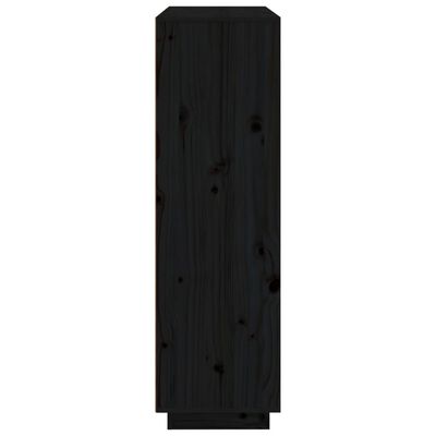 vidaXL Highboard Black 43.5"x13.8"x46.1" Solid Wood Pine
