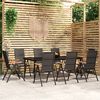 vidaXL Garden Dining Set Black Powder-coated steel Foldable Dining Set