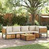 vidaXL Garden Sofa Set Cream White Solid Acacia wood Large