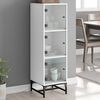 vidaXL Highboard White Engineered wood, glass, steel Medium Highboard