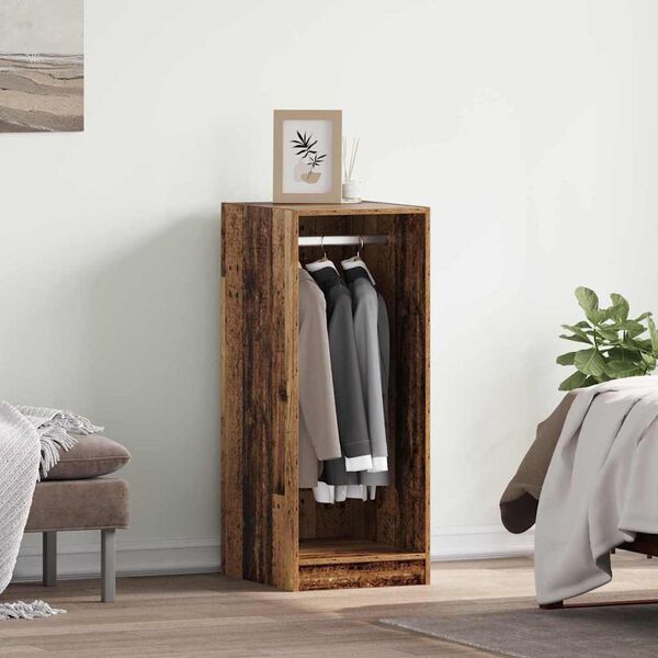 vidaXL Wardrobe with Shelf Old Wood 16.14 x 18.90 x 40.16 in