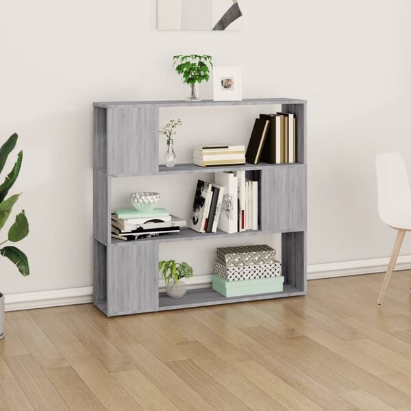 vidaXL Book Cabinet Grey Sonoma Engineered Wood Compact Book Cabinet