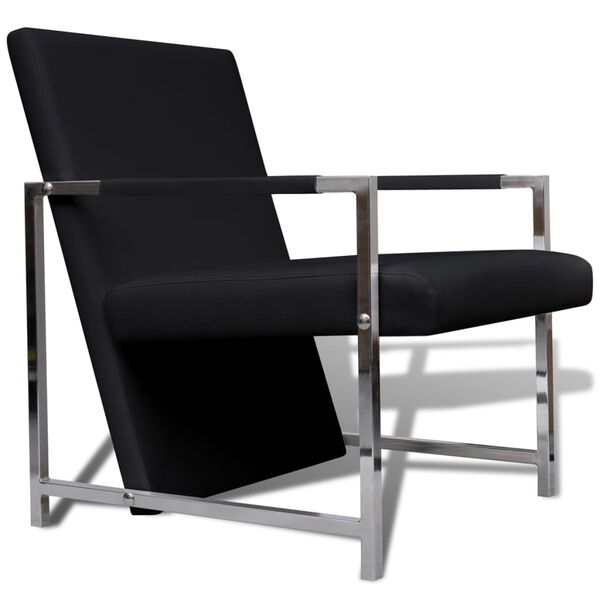 vidaXL Armchairs Set of 2 Black Cotton Standard Ergonomic Armchairs