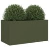 vidaXL Planter Olive Green Cold-rolled Steel Medium Durable Planter