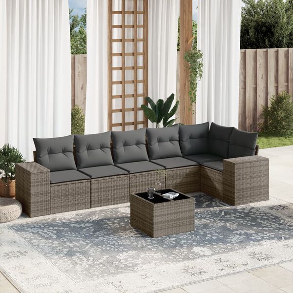 vidaXL Garden Sofa Set Gray