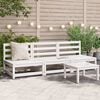 vidaXL Garden Sofa White Solid pine wood Standard Modular Armless Sofa