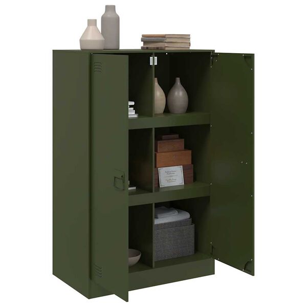 vidaXL Sideboard Olive Green Cold-rolled steel Medium Sideboard