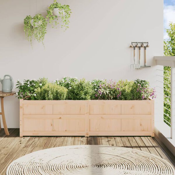 vidaXL Garden Planter Natural Wood Solid Pine Wood Large Garden Planter