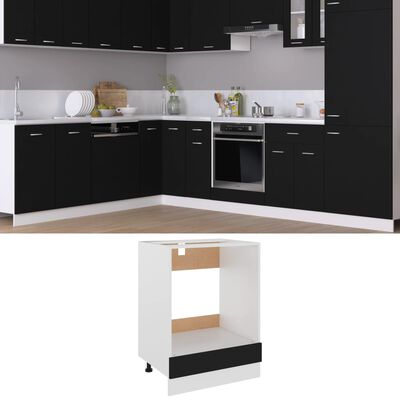 vidaXL Oven Cabinet Black 23.6"x18.1"x32.1" Engineered Wood