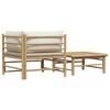 vidaXL Garden Lounge Set Cream, Bamboo Bamboo, 100% polyester Medium