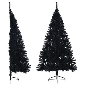 vidaXL Christmas Tree Black PVC Large Christmas Tree Crescent
