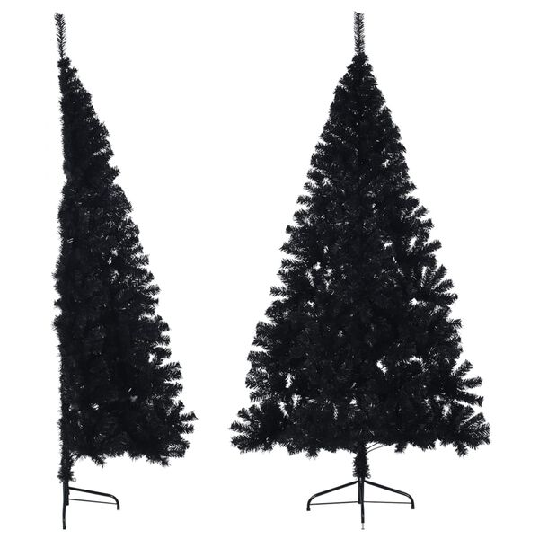 vidaXL Christmas Tree Black PVC Large Christmas Tree Crescent