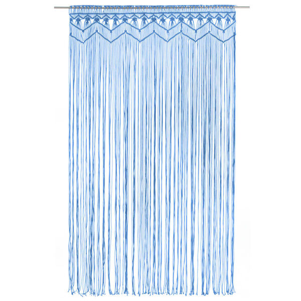 vidaXL Macrame Curtain Blue 55.1x94.5" Cotton