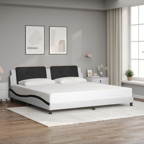 vidaXL Bed Frame White and Black