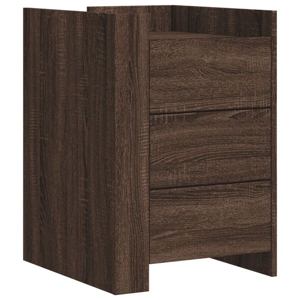 vidaXL Bedside Cabinet Brown oak Engineered wood Compact Bedside Cabinet