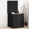 vidaXL Storage Box Black Engineered Wood Medium Storage Box