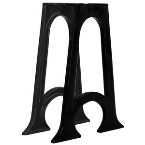 vidaXL Dining Table Leg Set of 2 Black Cast Iron Medium