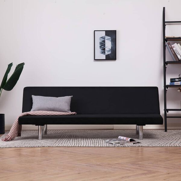 vidaXL Sofa Bed Black Polyester Upholstery Standard