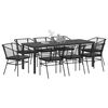 vidaXL Garden Dining Set 9 pcs Black poly rattan