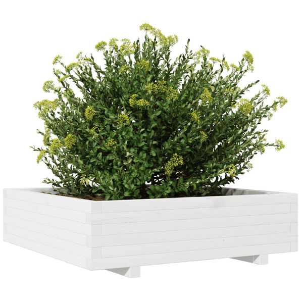 vidaXL Garden Planter White Solid pinewood Large Durable