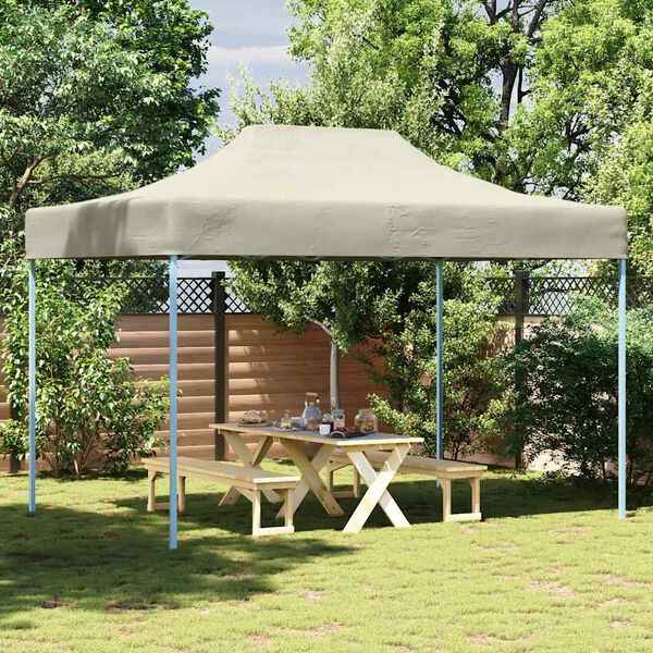 vidaXL Party Tent Cream 600D Oxford fabric with PVC coating 10 ft x 13 ft