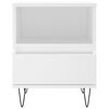 vidaXL Bedside Cabinet White Engineered wood, Metal Small