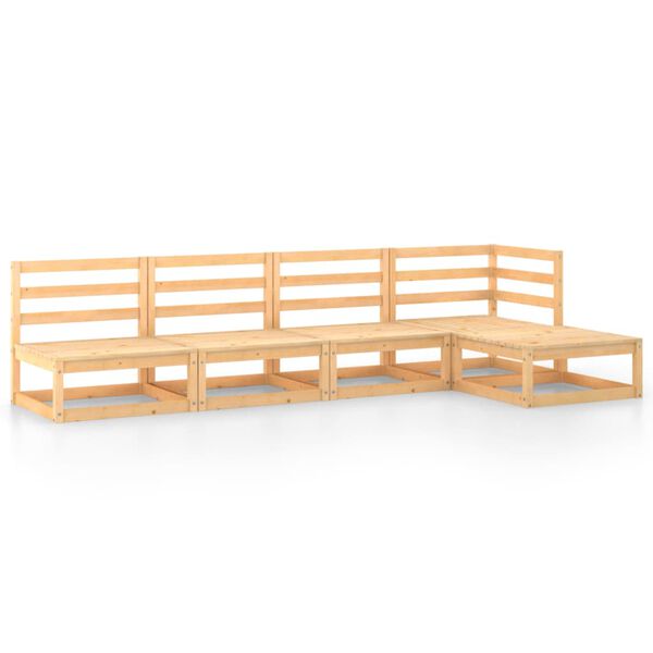 vidaXL Garden Lounge Set Natural wood Solid Pinewood Medium Modular