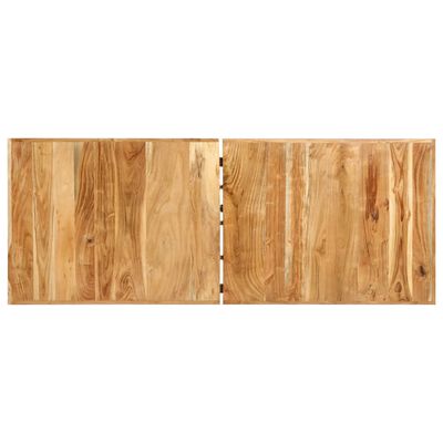 vidaXL 9 Piece Bar Set Solid Acacia Wood, Genuine Leather & Canvas