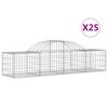 vidaXL Gabion Basket Set of 25 Silver Galvanized Iron Extra Large