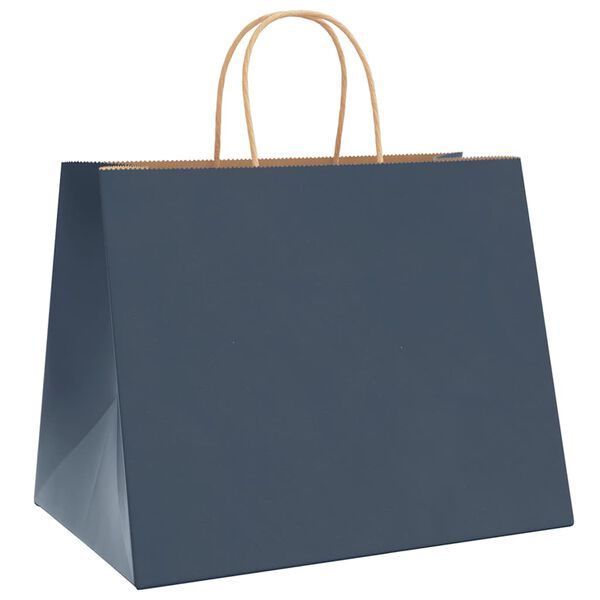 vidaXL Paper Bags 50 pcs with Handles Blue 12.6x8.7x9.4"