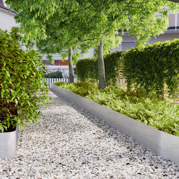 vidaXL Lawn Edgings 20 pcs 9.8x40.6" Galvanised Steel