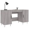 vidaXL Desk Grey Sonoma Engineered wood, iron, aluminum alloy