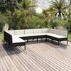 vidaXL Garden Lounge Set Black, Cream white