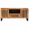 vidaXL TV Cabinet Wooden and black steel Solid acacia wood, steel